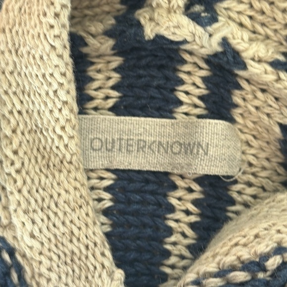 Outerknown sz XS blue white knit pullover hoodie puma cotton great condition - Picture 5 of 8